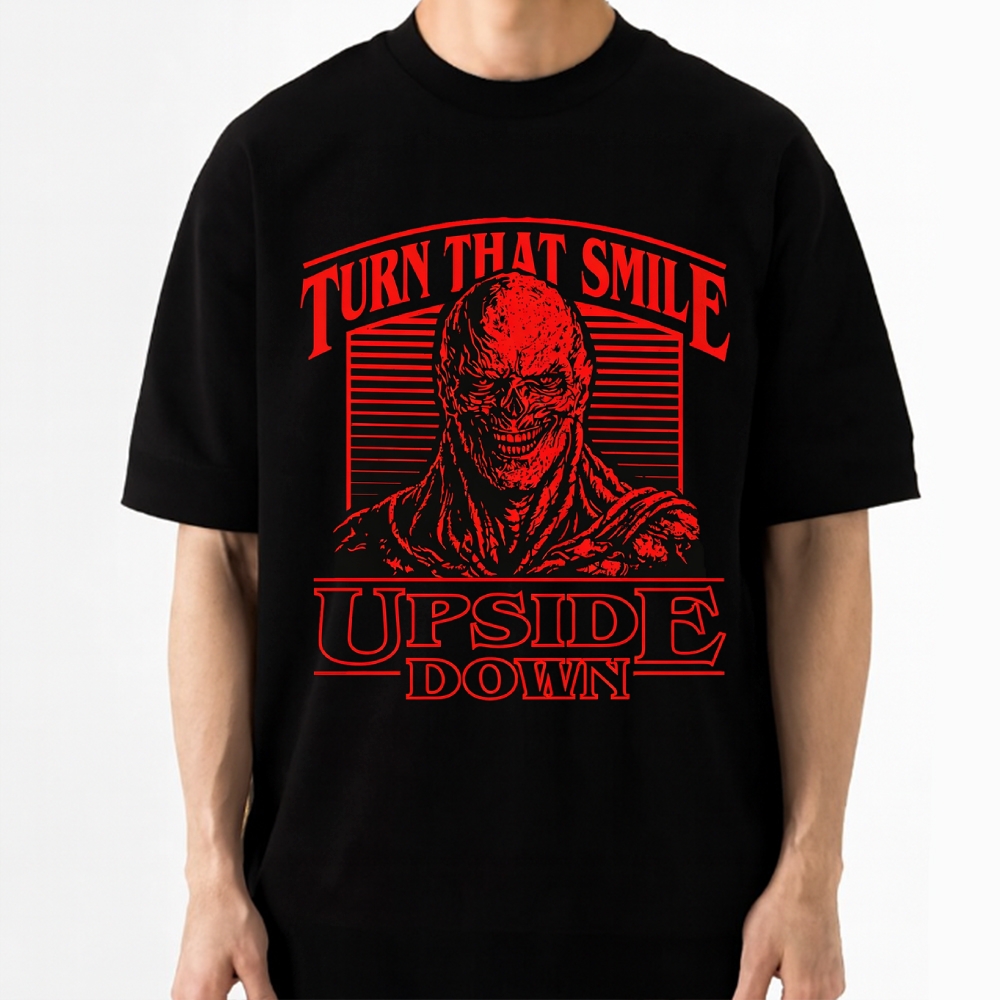 Turn That Smile Upside Down Dark Retro Cotton T-shirt