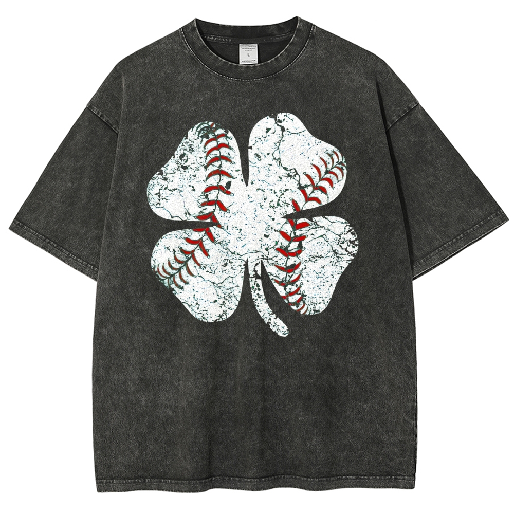 Baseball Clover Washed T-Shirt