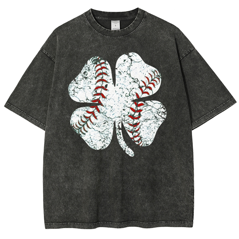 Baseball Clover Washed T-Shirt