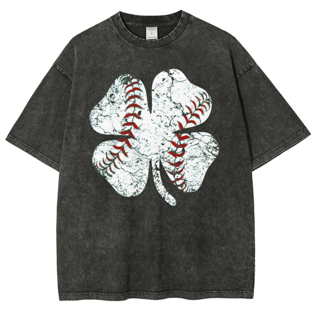 Baseball Clover Washed T-Shirt