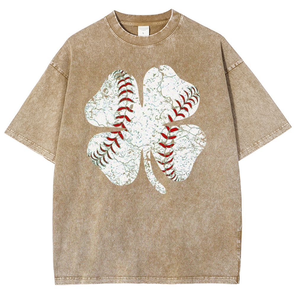 Baseball Clover Washed T-Shirt