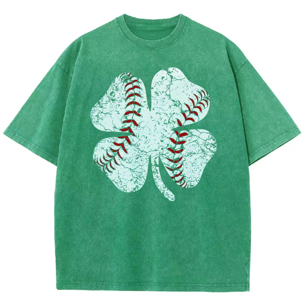 Baseball Clover Washed T-Shirt