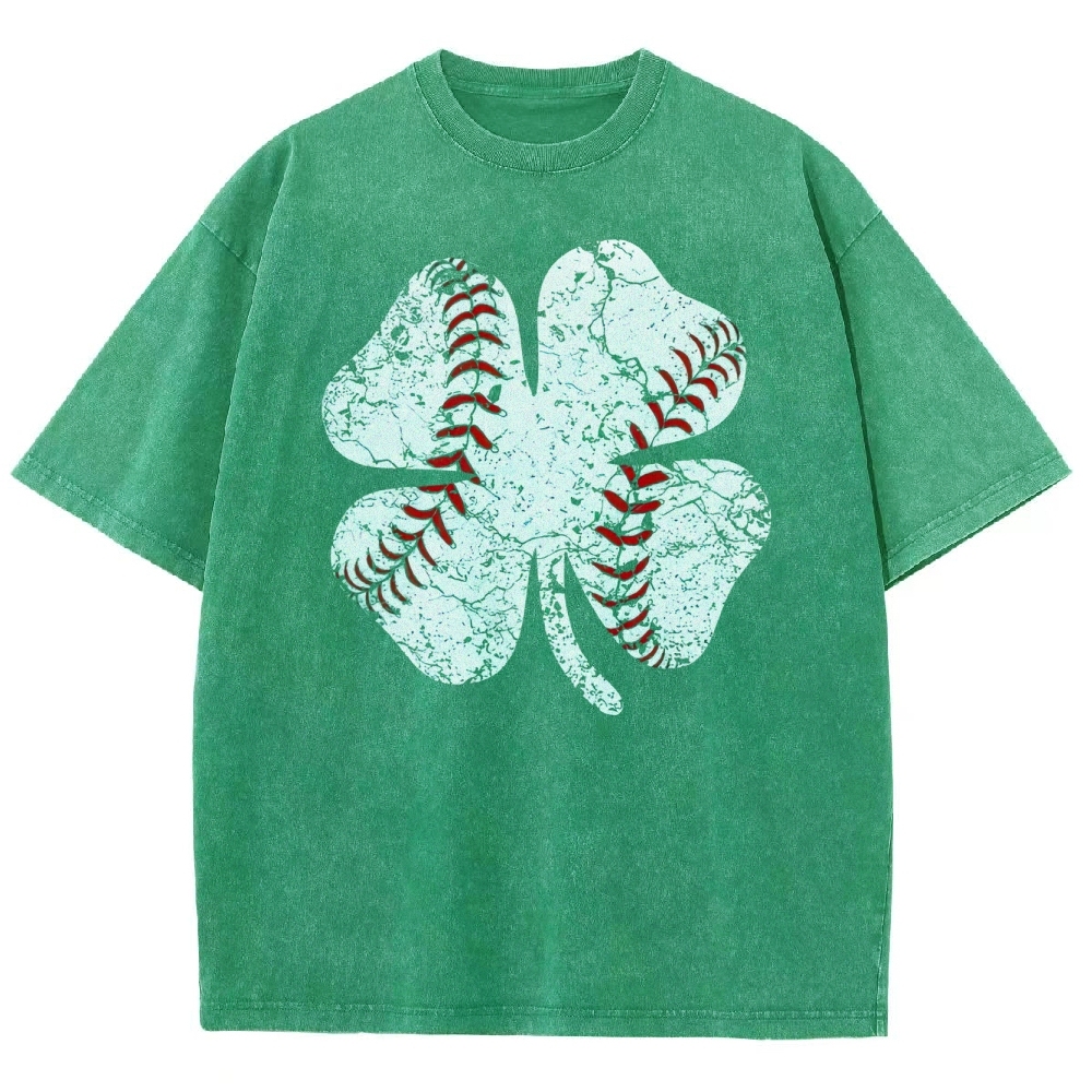 Baseball Clover Washed T-Shirt