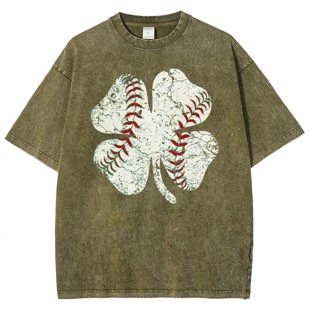 Baseball Clover Washed T-Shirt