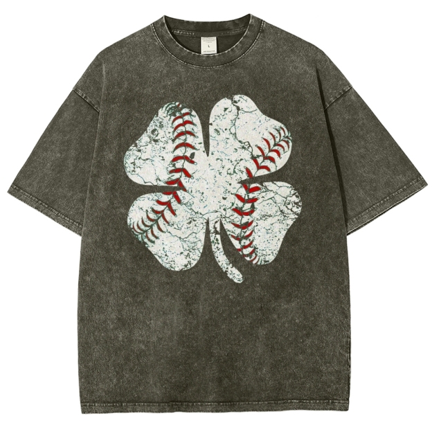 Baseball Clover Washed T-Shirt