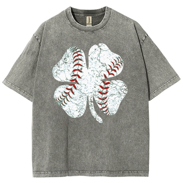 Baseball Clover Washed T-Shirt