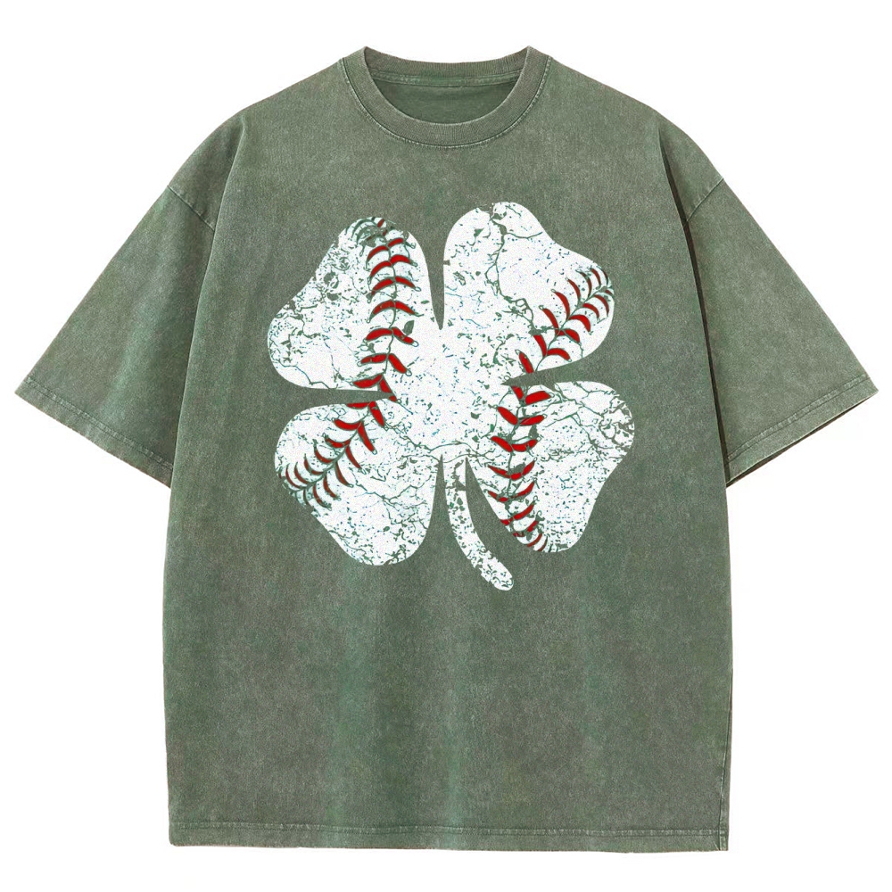 Baseball Clover Washed T-Shirt