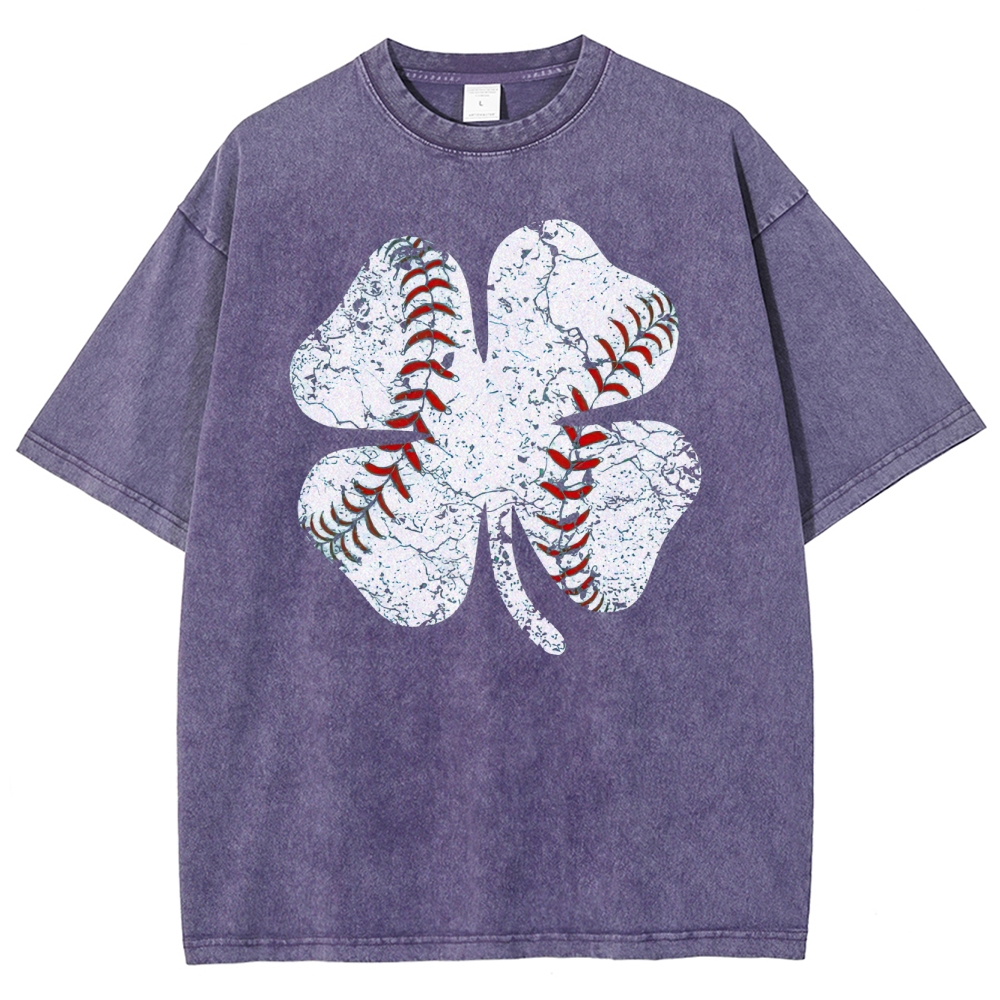 Baseball Clover Washed T-Shirt