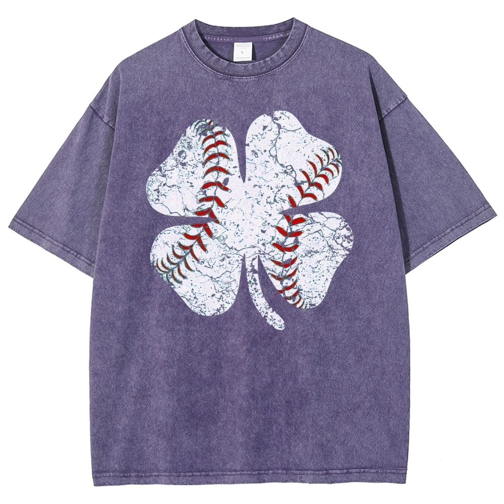Baseball Clover Washed T-Shirt