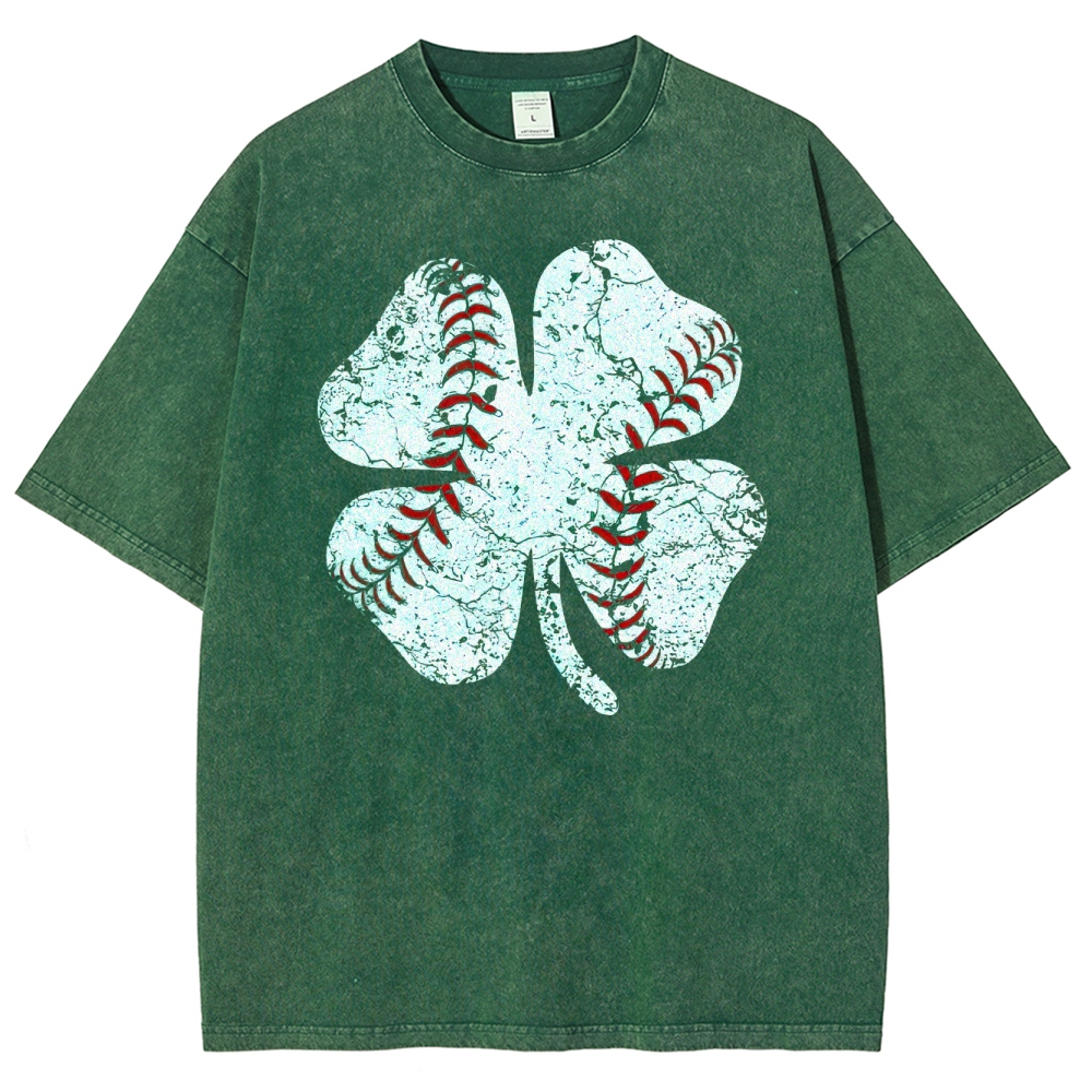 Baseball Clover Washed T-Shirt