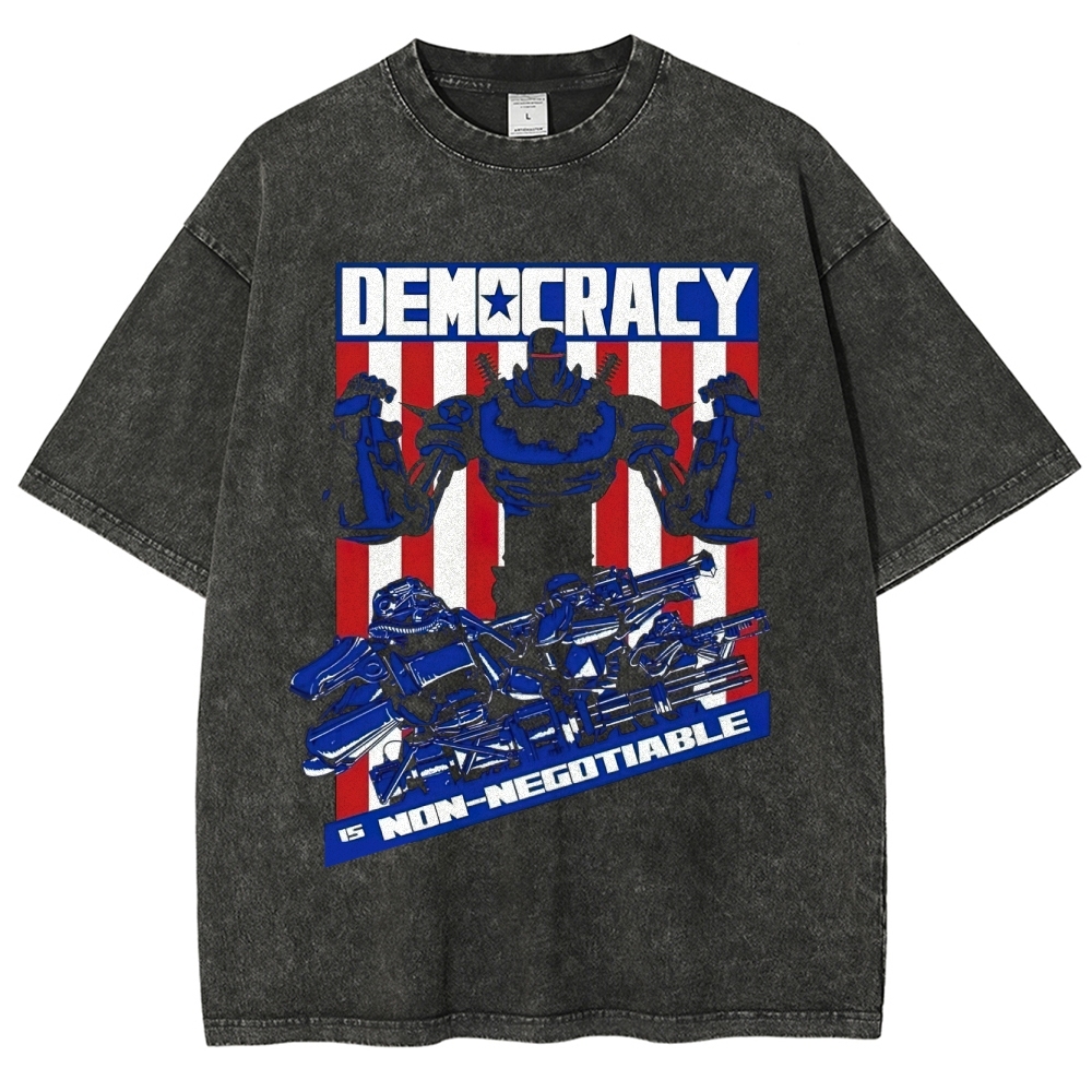 Liberty Prime Democracy Washed T-Shirt