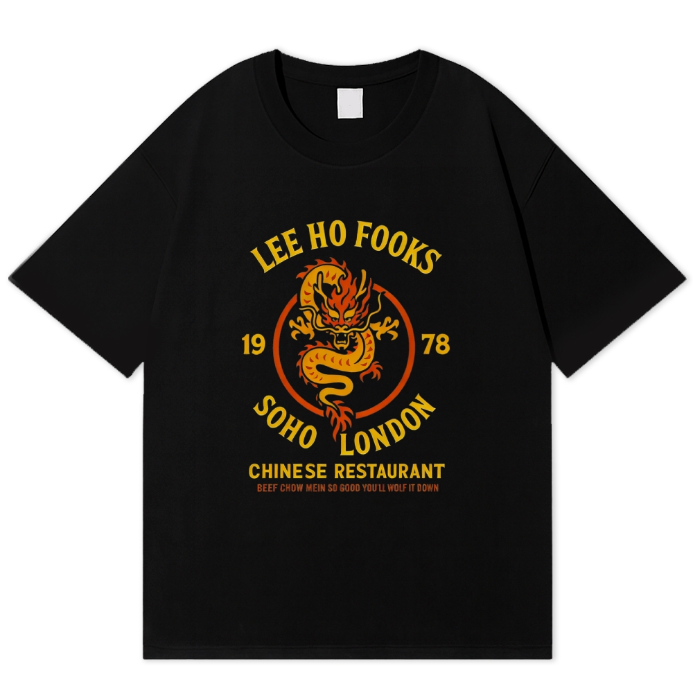 London Chinese Restaurant Dragon Retro Parody Cotton T-shirt