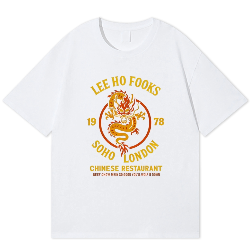 London Chinese Restaurant Dragon Retro Parody Cotton T-shirt