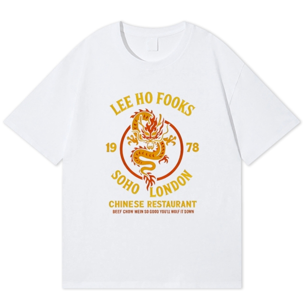 London Chinese Restaurant Dragon Retro Parody Cotton T-shirt