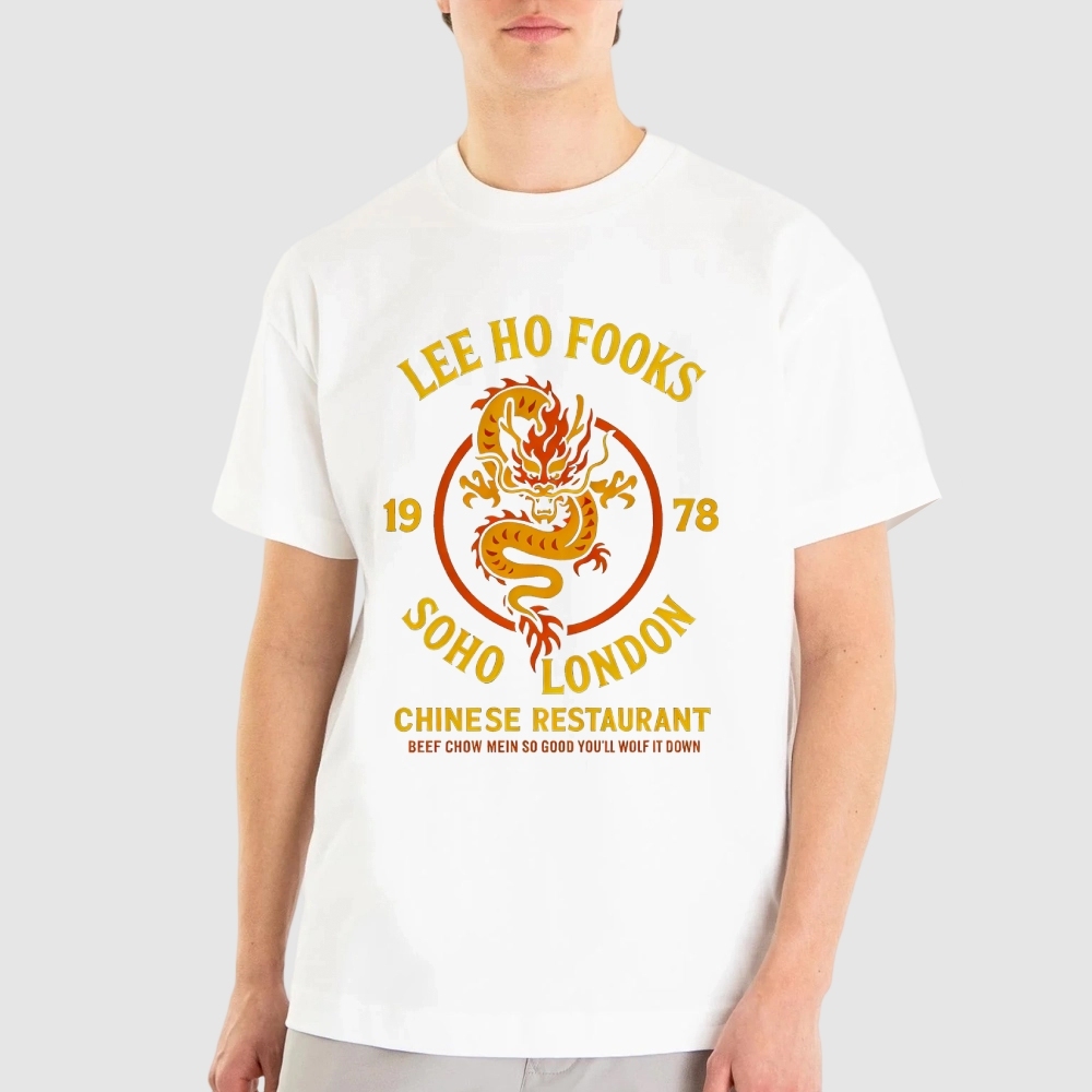 London Chinese Restaurant Dragon Retro Parody Cotton T-shirt