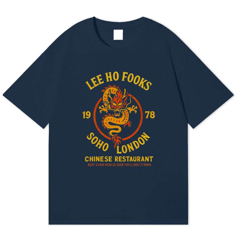 London Chinese Restaurant Dragon Retro Parody Cotton T-shirt