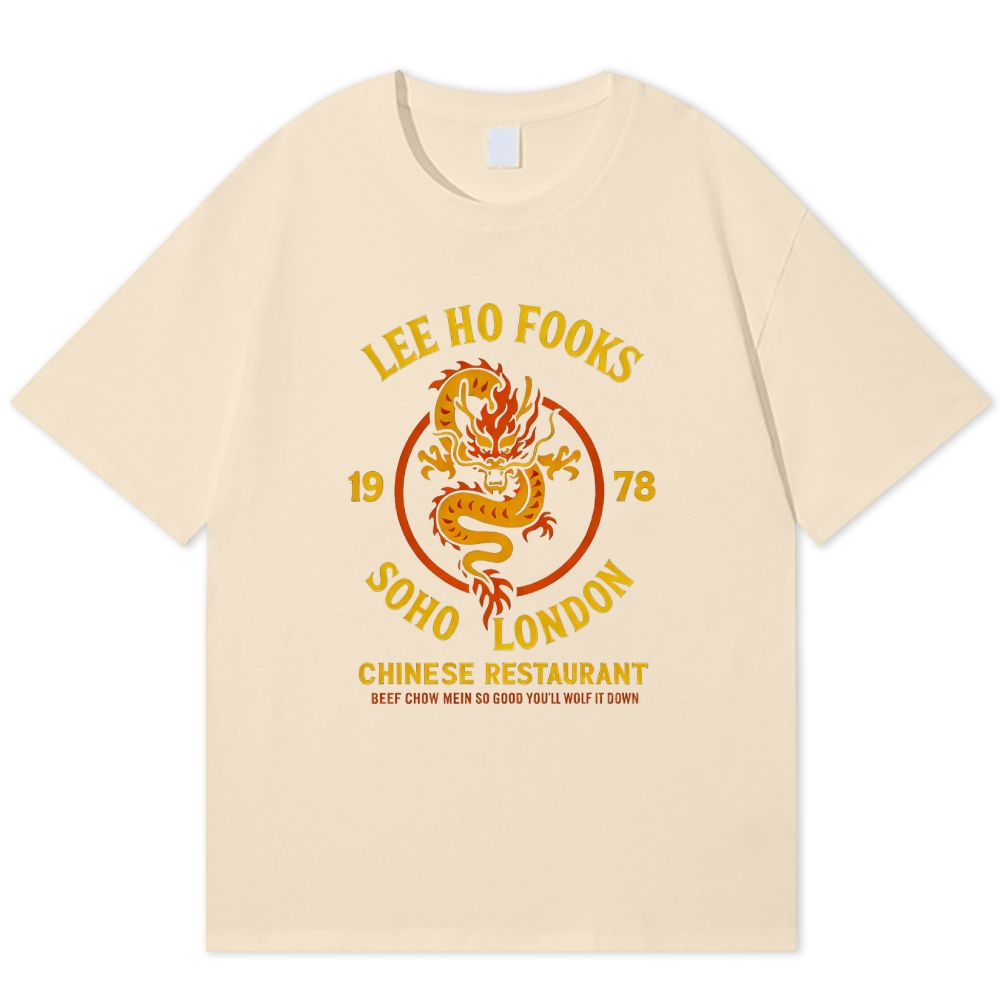 London Chinese Restaurant Dragon Retro Parody Cotton T-shirt