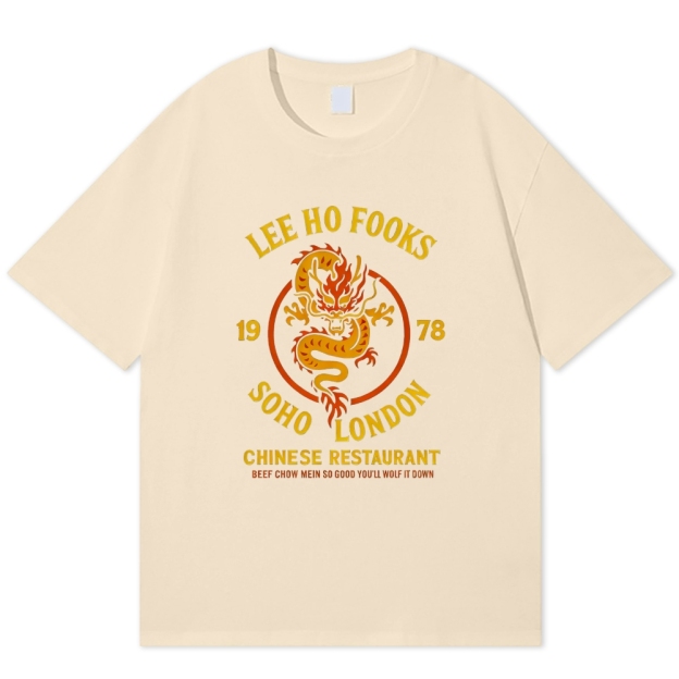 London Chinese Restaurant Dragon Retro Parody Cotton T-shirt