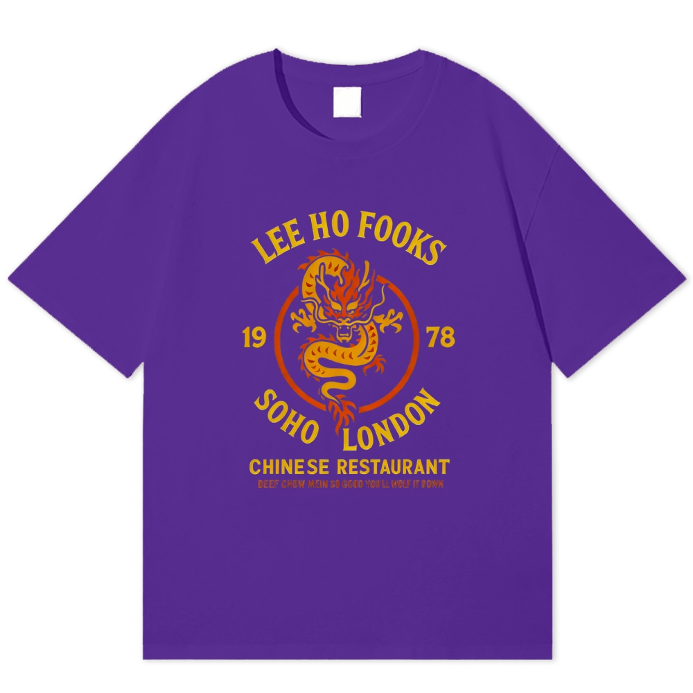 London Chinese Restaurant Dragon Retro Parody Cotton T-shirt