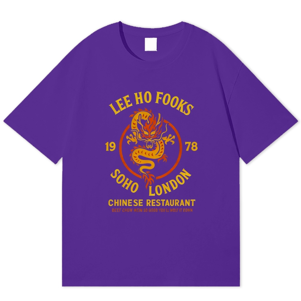 London Chinese Restaurant Dragon Retro Parody Cotton T-shirt