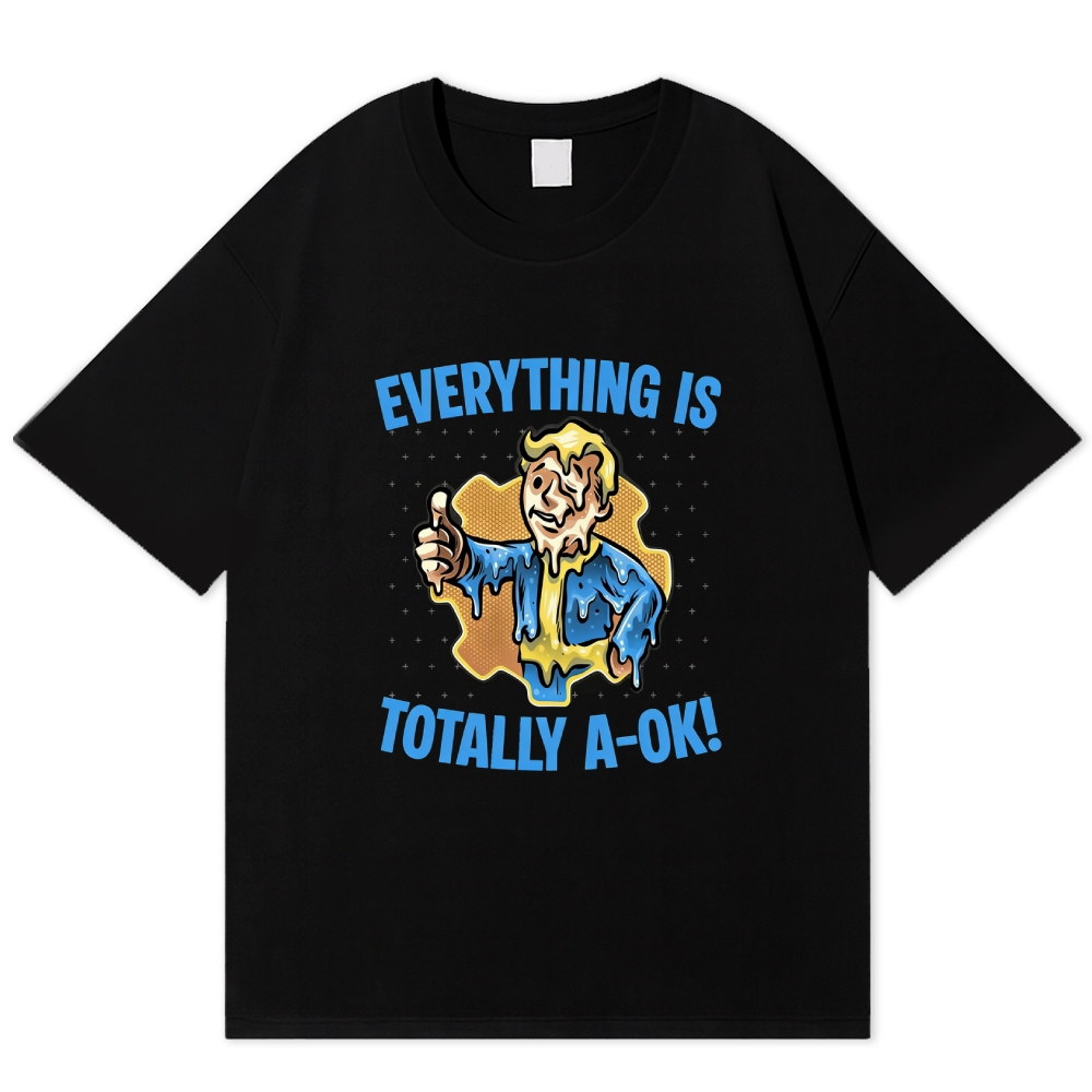Vault Boy Melting Ironic Retro Wasteland Cotton T-shirt