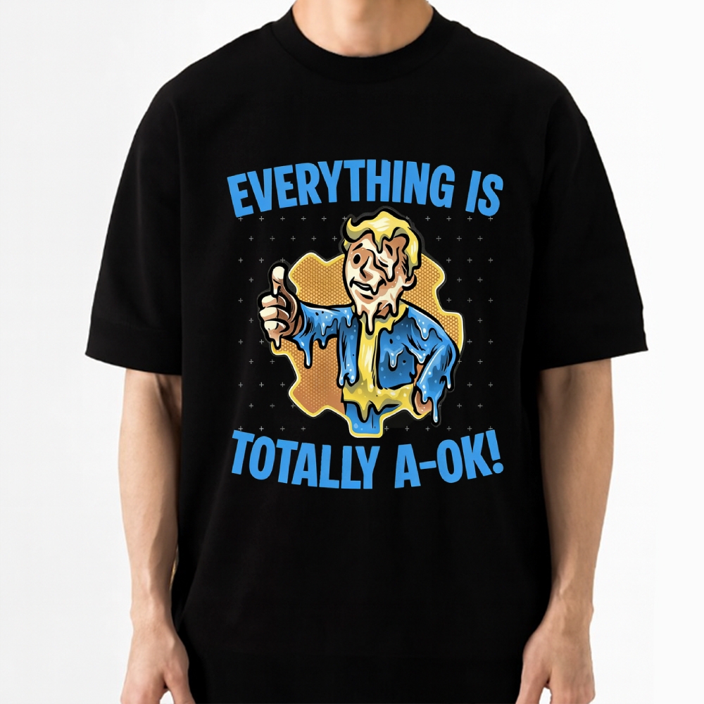 Vault Boy Melting Ironic Retro Wasteland Cotton T-shirt