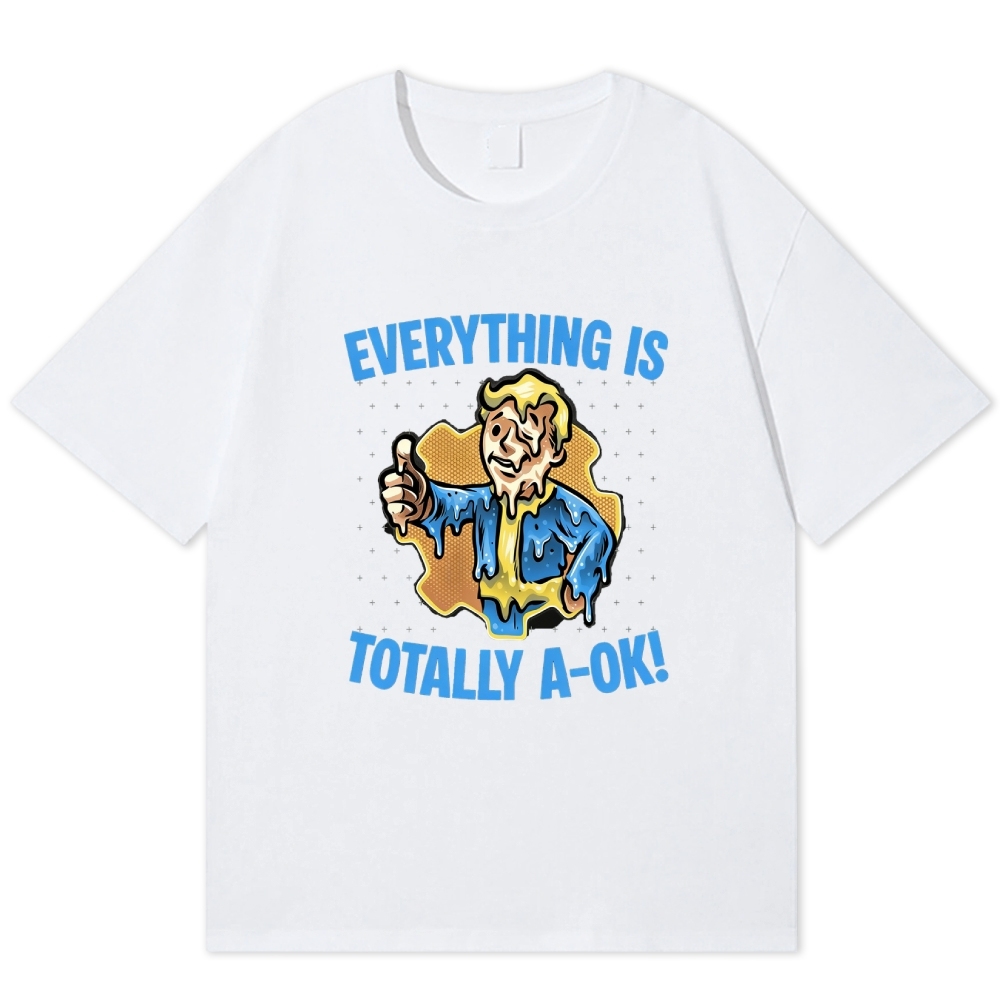 Vault Boy Melting Ironic Retro Wasteland Cotton T-shirt