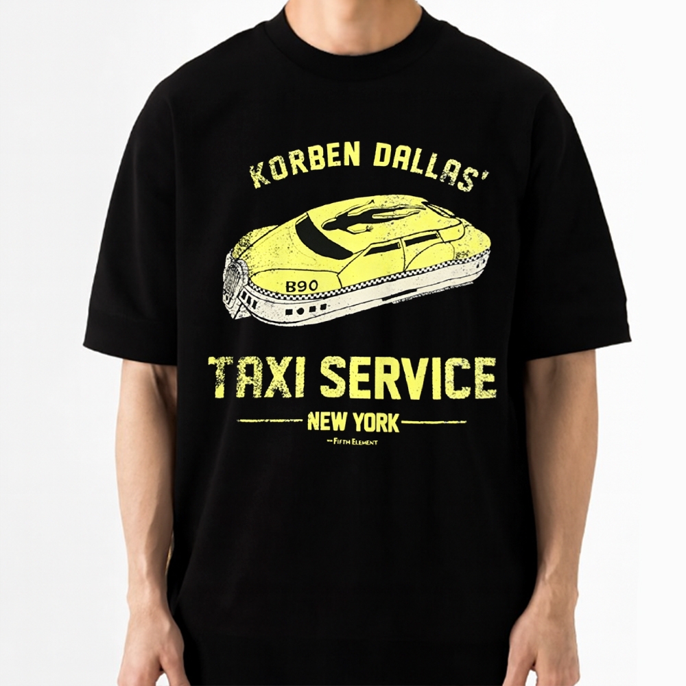 Korben Dallas Flying Taxi Retro Sci-Fi Cotton T-shirt