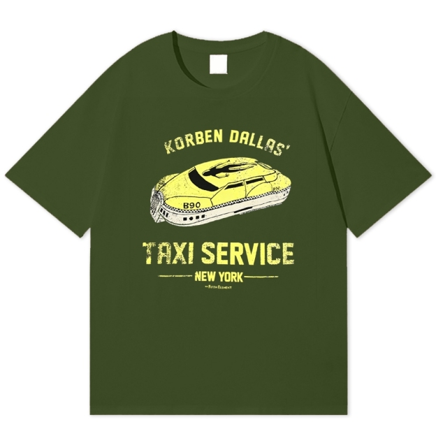 Korben Dallas Flying Taxi Retro Sci-Fi Cotton T-shirt