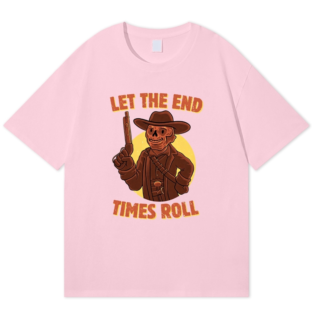 Skeleton Cowboy End Times Retro Western Cotton T-shirt