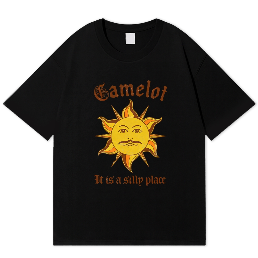 Camelot Sun Retro Fantasy Parody Cotton T-shirt