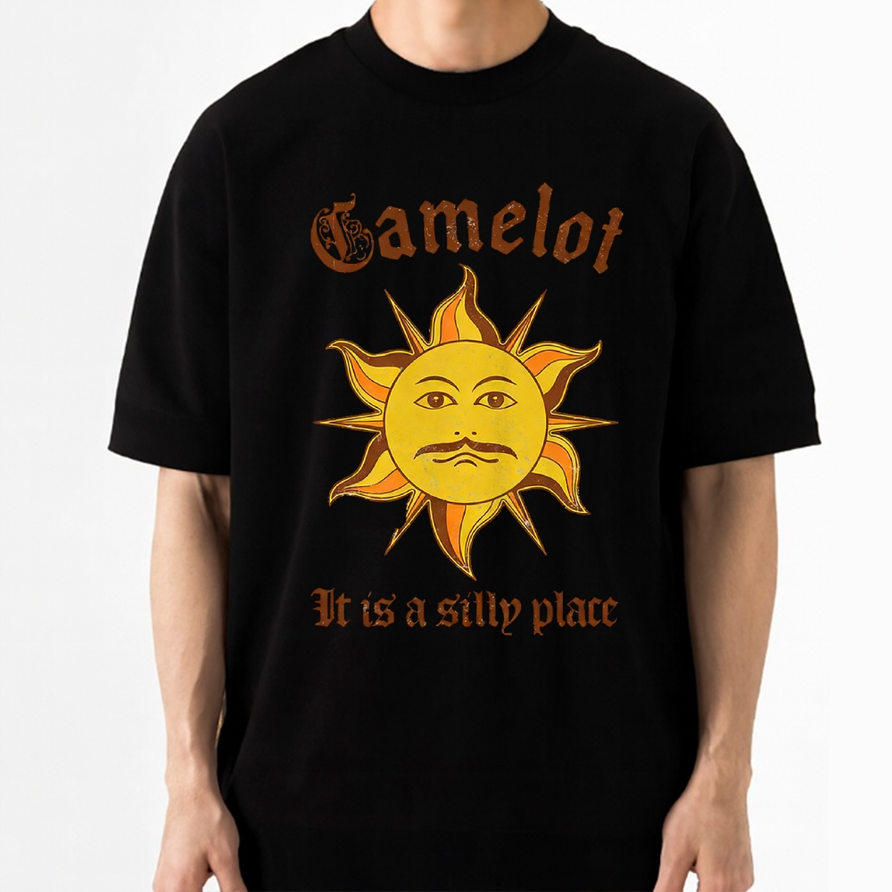 Camelot Sun Retro Fantasy Parody Cotton T-shirt