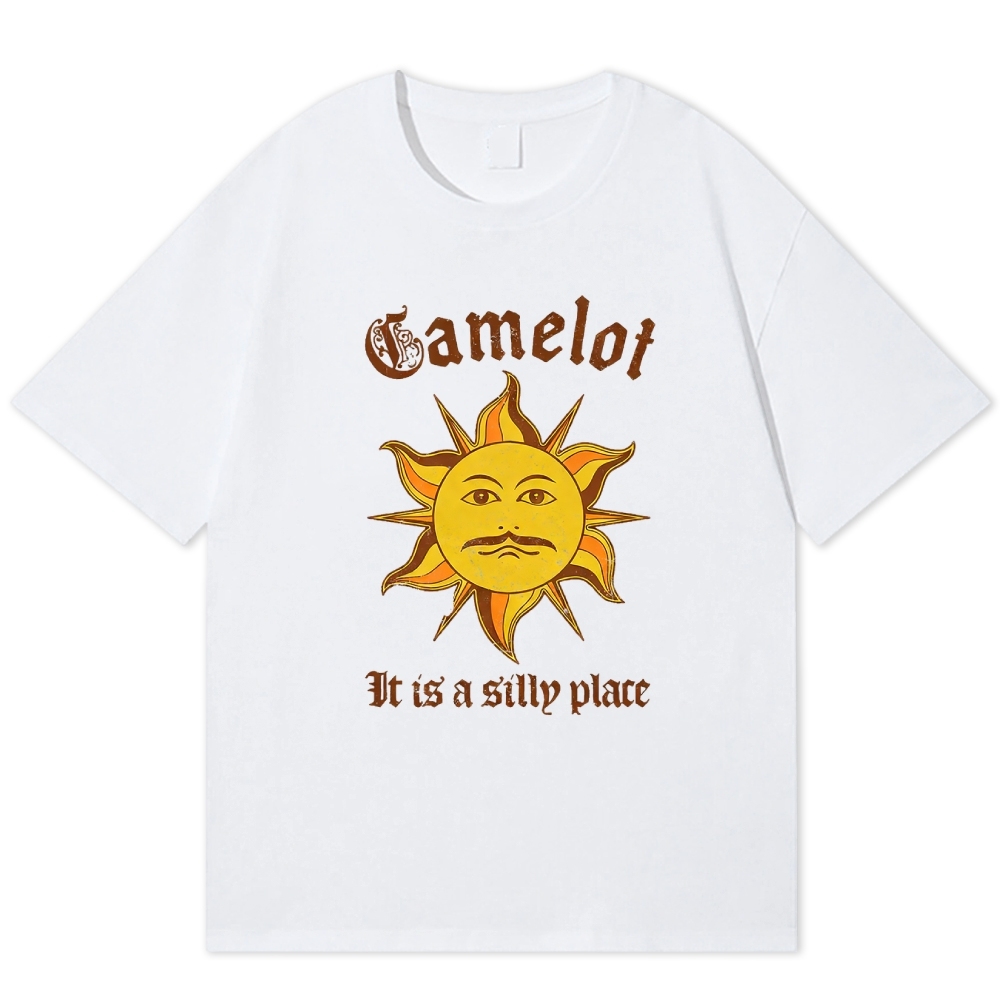 Camelot Sun Retro Fantasy Parody Cotton T-shirt