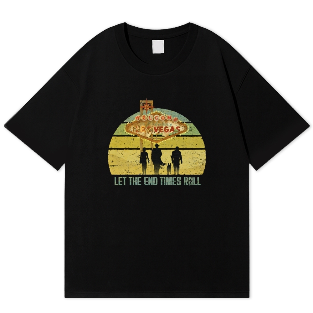New Vegas Doomsday Sunset Retro Wasteland Cotton T-shirt