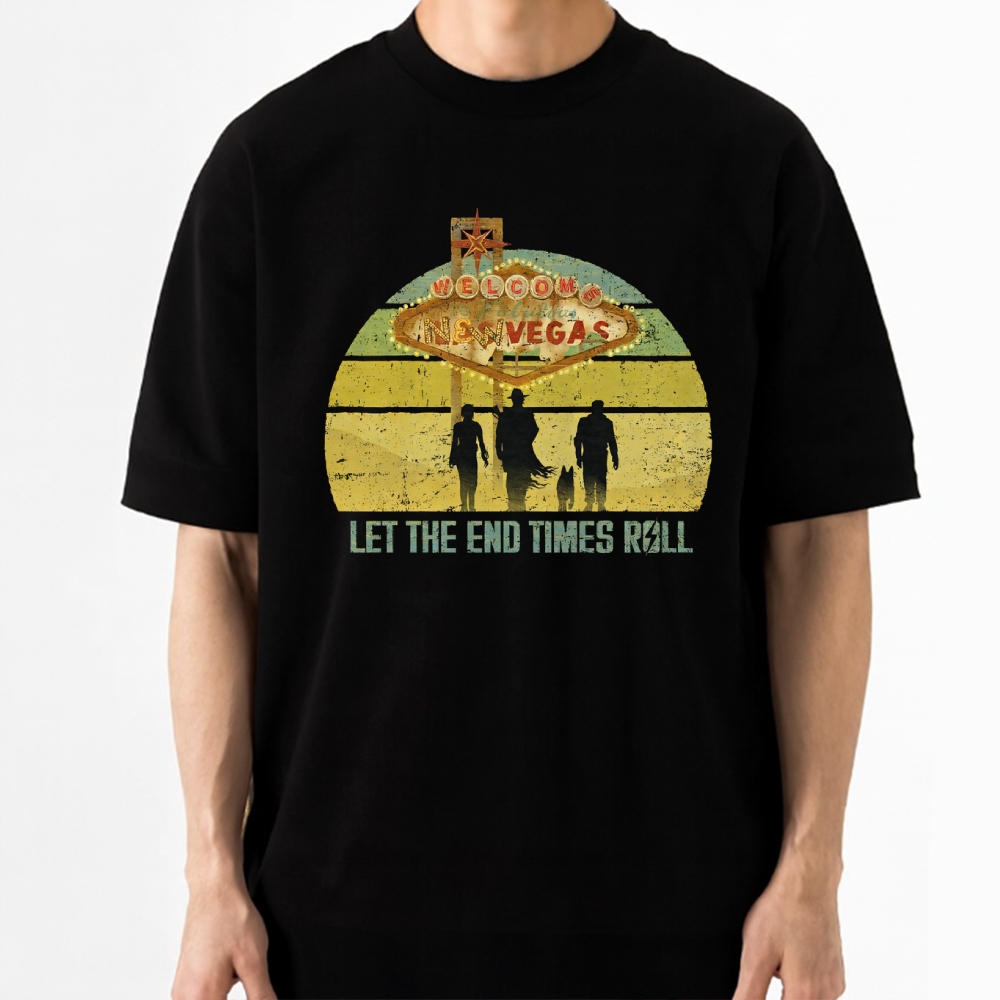 New Vegas Doomsday Sunset Retro Wasteland Cotton T-shirt
