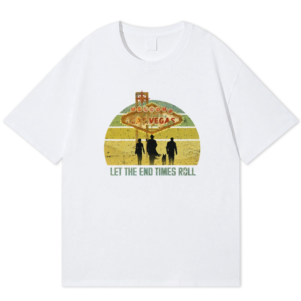 New Vegas Doomsday Sunset Retro Wasteland Cotton T-shirt