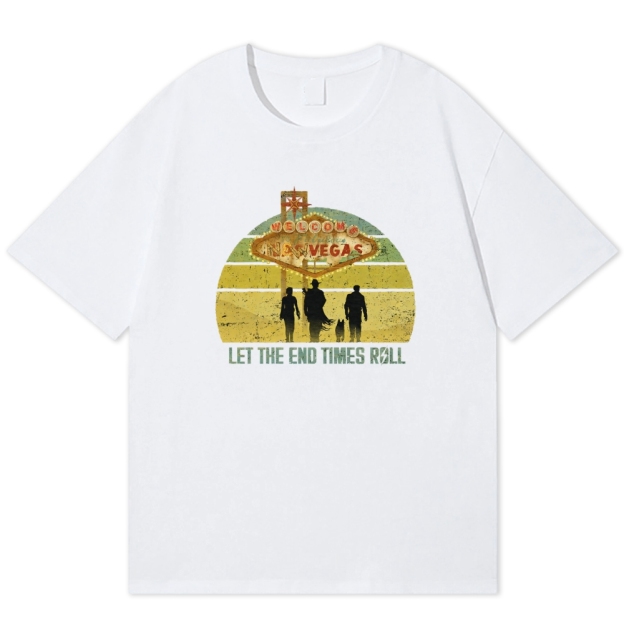 New Vegas Doomsday Sunset Retro Wasteland Cotton T-shirt