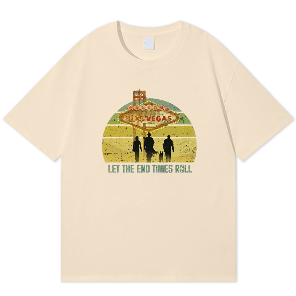 New Vegas Doomsday Sunset Retro Wasteland Cotton T-shirt