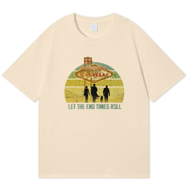New Vegas Doomsday Sunset Retro Wasteland Cotton T-shirt