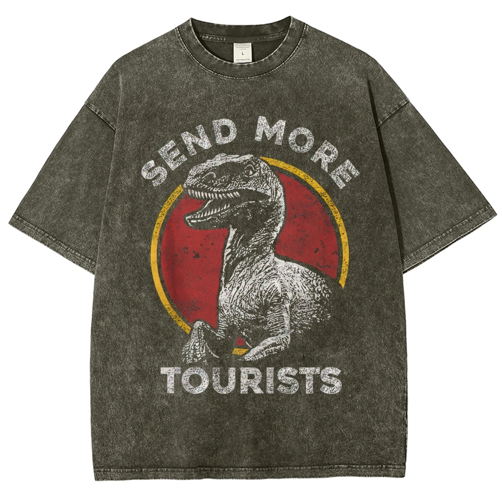 Send More Tourists Raptor Washed T-Shirt