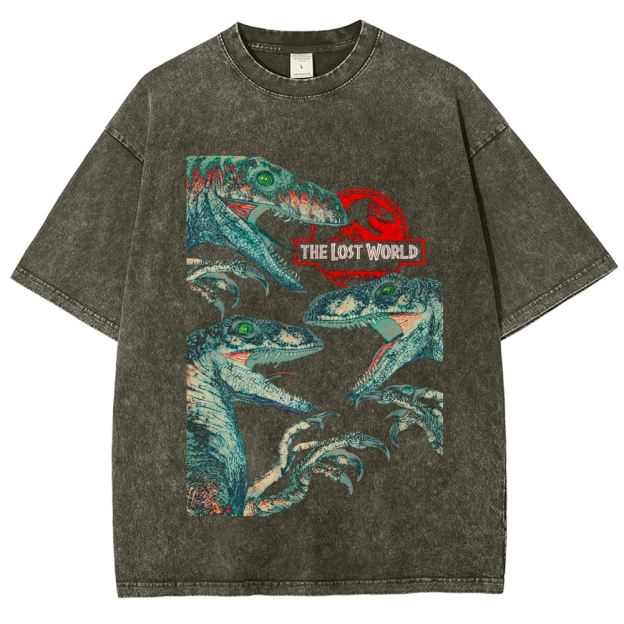 The Lost World Raptor Collage Washed T-Shirt