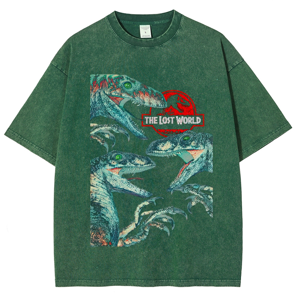 The Lost World Raptor Collage Washed T-Shirt