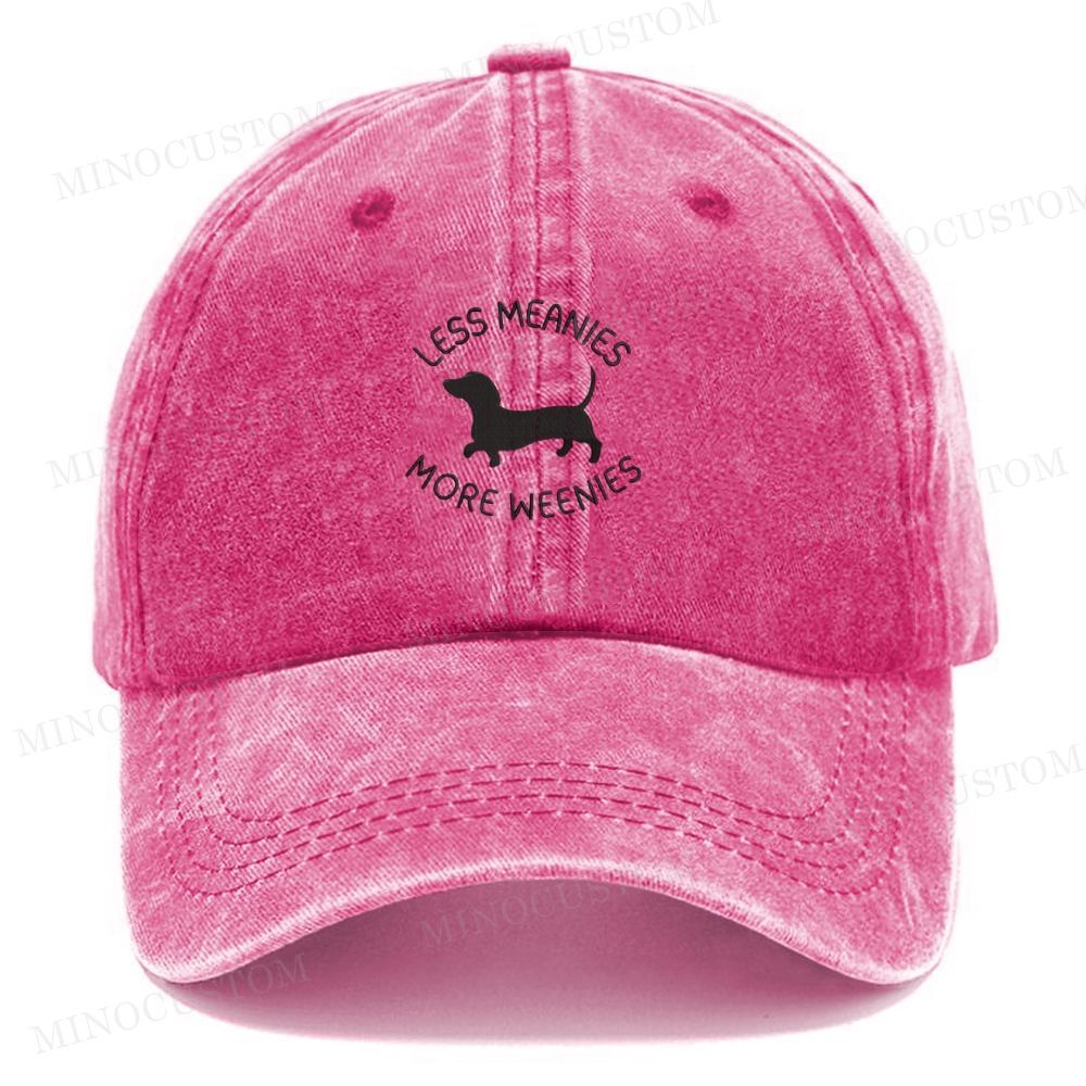 Funny Dachshund  Embroidered Washed Cap 