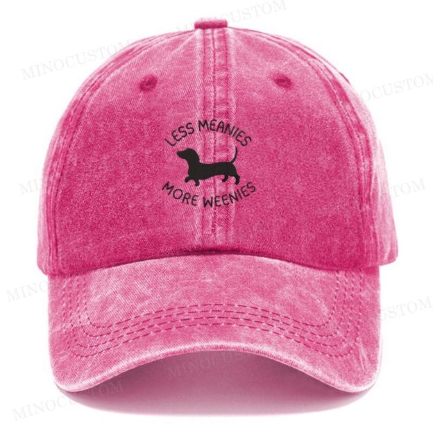 Funny Dachshund  Embroidered Washed Cap 