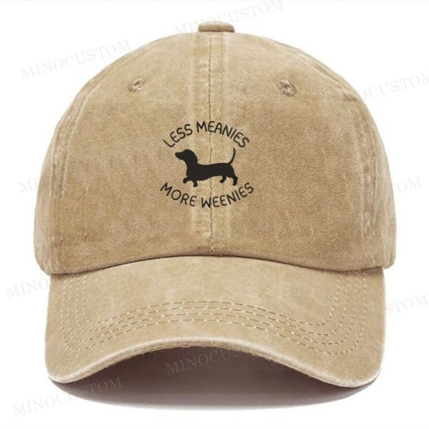 Funny Dachshund  Embroidered Washed Cap 