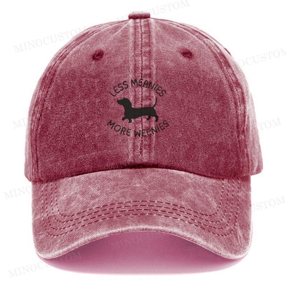 Funny Dachshund  Embroidered Washed Cap 