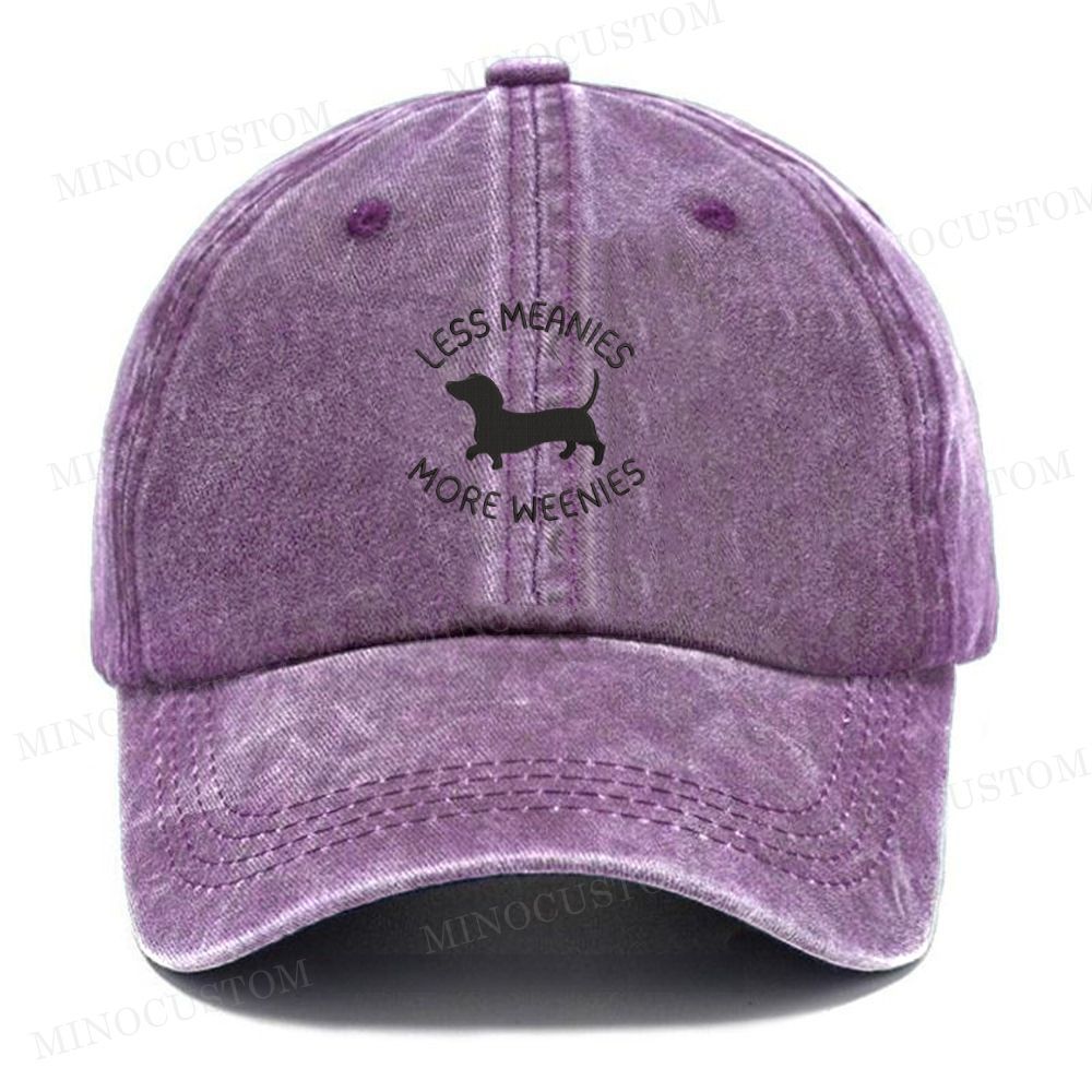 Funny Dachshund  Embroidered Washed Cap 