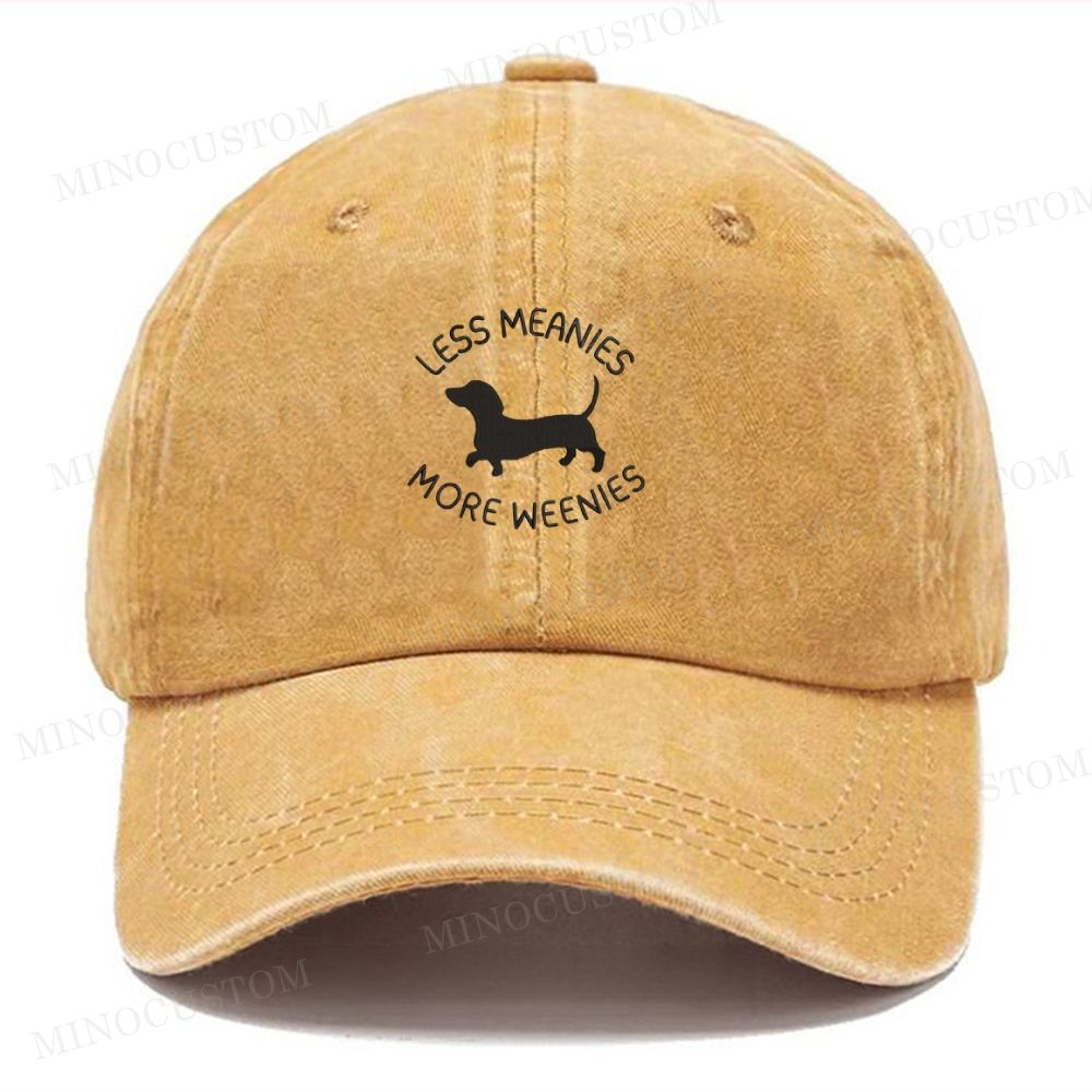 Funny Dachshund  Embroidered Washed Cap 