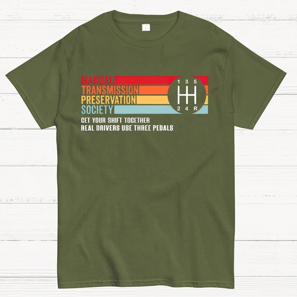 The Manual Transmission Preservation Society  Cotton T-shirt 