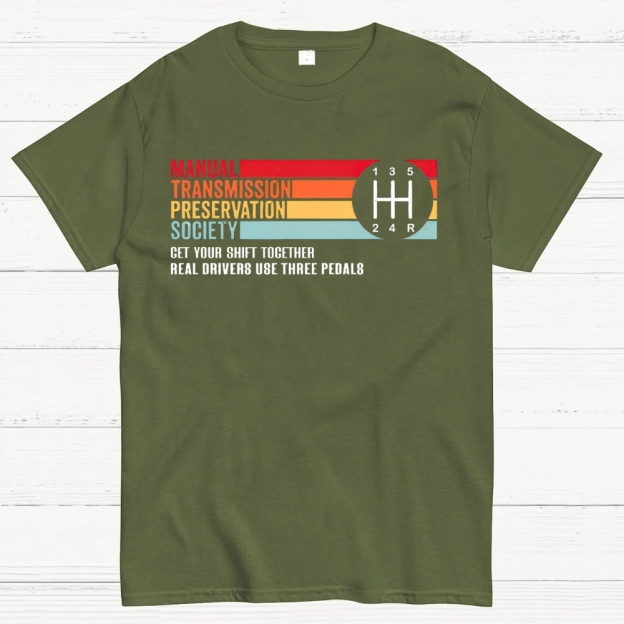 The Manual Transmission Preservation Society  Cotton T-shirt 